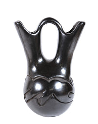 Santa Clara Pueblo Black Wedding Vase Pottery By Mida Tafoya
