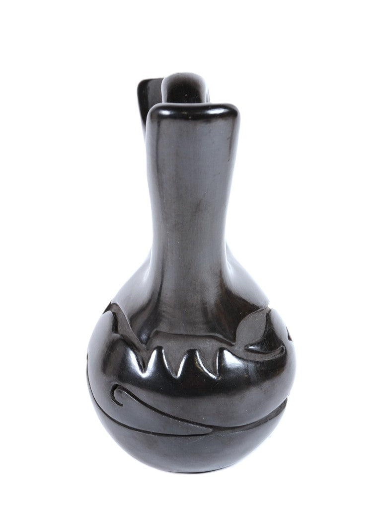 Santa Clara Pueblo Black Wedding Vase Pottery By Mida Tafoya
