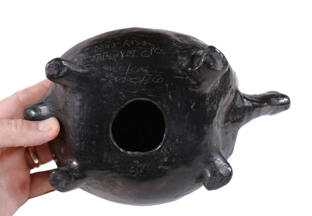 Mexico Blackware Turtle Pottery By Dona Rosa