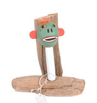 Hopi Pueblo White Sunface and Frog Kachina Doll Rattle