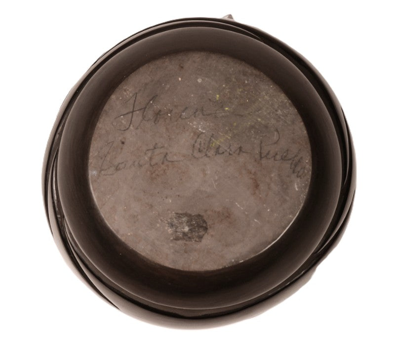 Santa Clara Pueblo Carved Black Pottery By Florence Browning