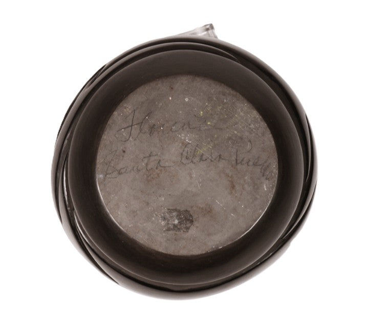 Santa Clara Pueblo Carved Black Pottery By Florence Browning