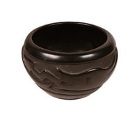 Santa Clara Pueblo Carved Black Pottery By Florence Browning