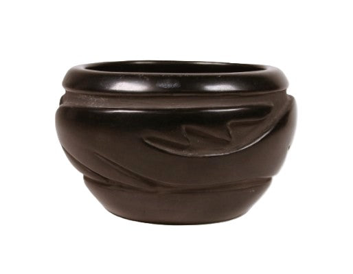 Santa Clara Pueblo Carved Black Pottery By Florence Browning