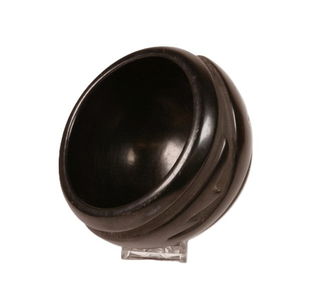 Santa Clara Pueblo Carved Black Pottery By Florence Browning
