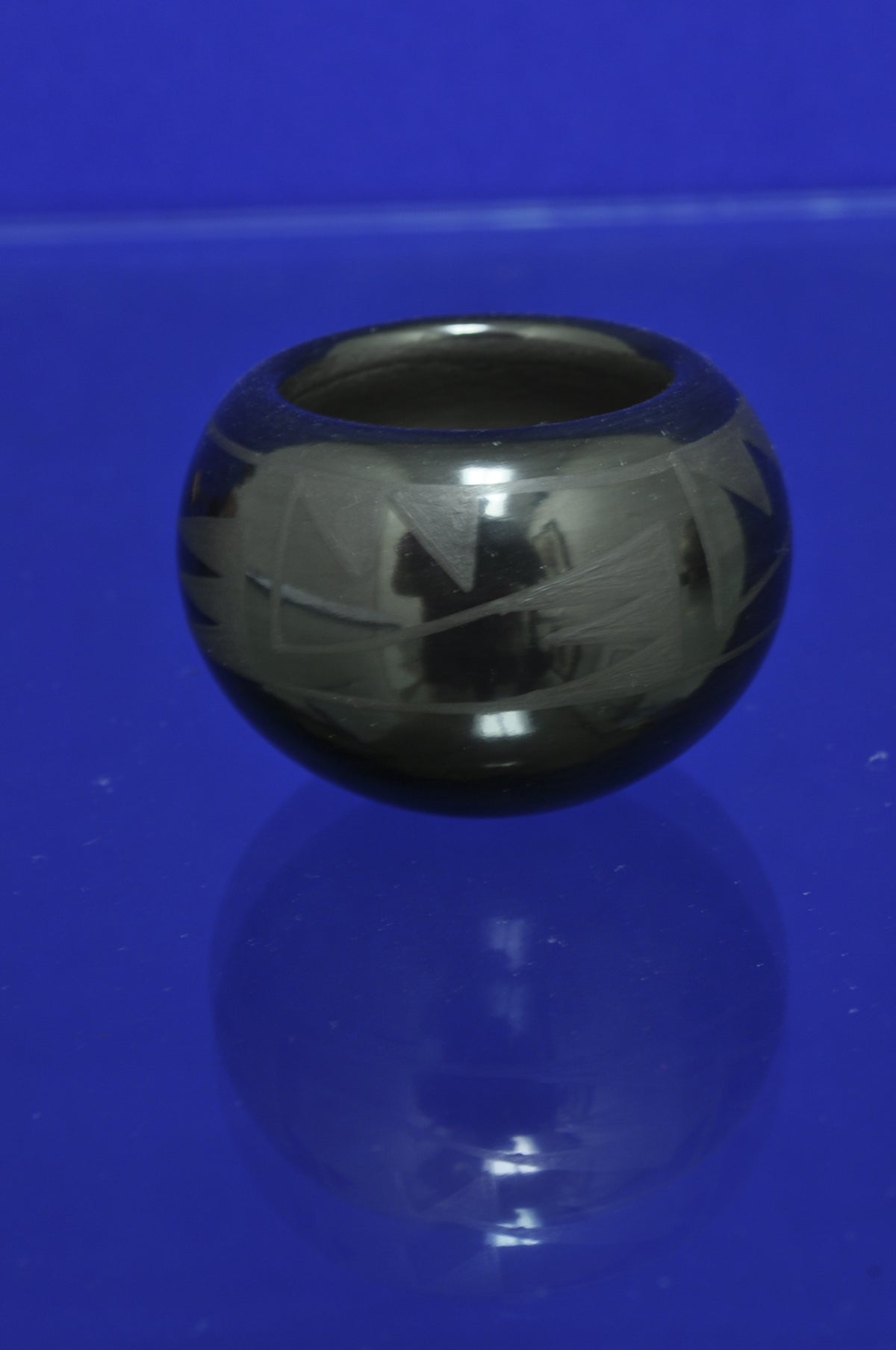 Small Black San Ildefonso Pottery Jar by Pauline Martinez (1950-)