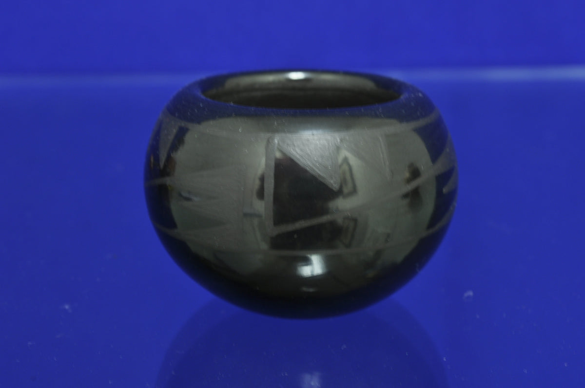 Small Black San Ildefonso Pottery Jar by Pauline Martinez (1950-)