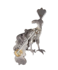 Zuni Pueblo Inlay Peacock Pin