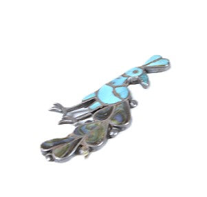 Zuni Pueblo Inlay Peacock Pin