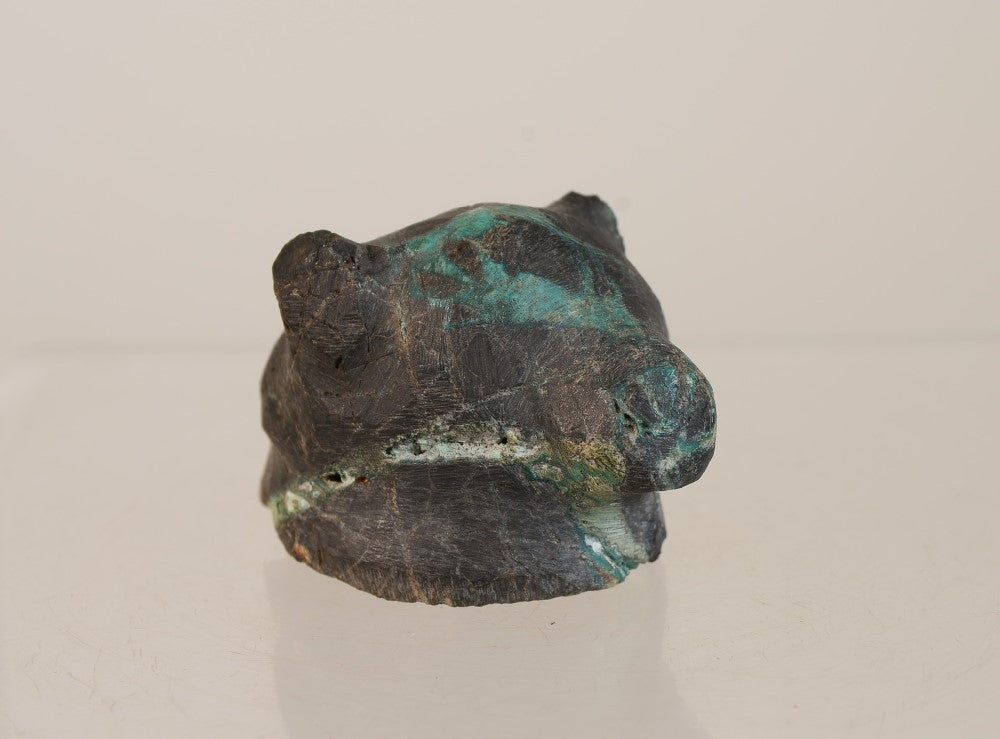Zuni Fetish from the CG Wallace Family collection: Turquoise Carved Bear Head