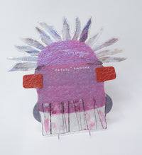 Hopi Kachina Glass Hototo Mask Plate Sculpture By Tony Hendrick