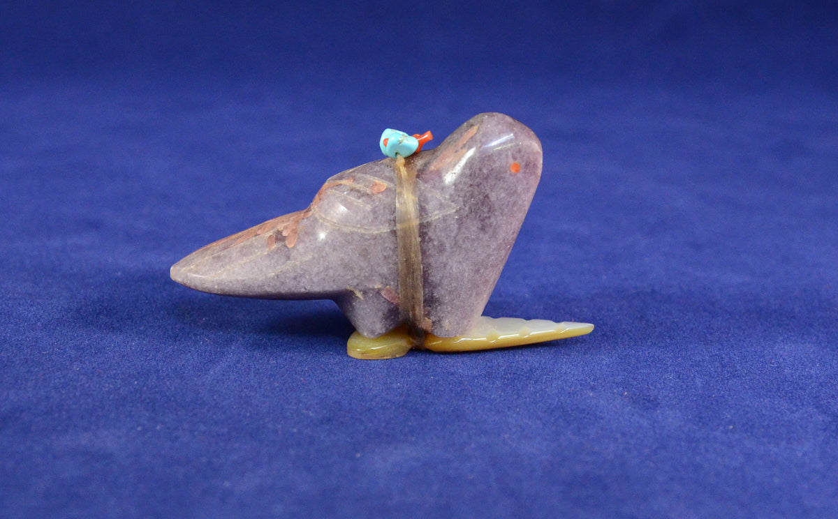 Zuni Purple Peridotite Bird Fetish Carving by Leland Boone