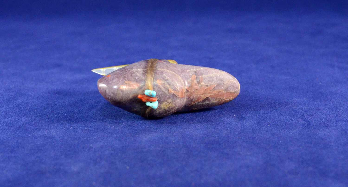Zuni Purple Peridotite Bird Fetish Carving by Leland Boone