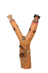 Hopi Kachina Three Figure Sculpture By Preston Duwenie