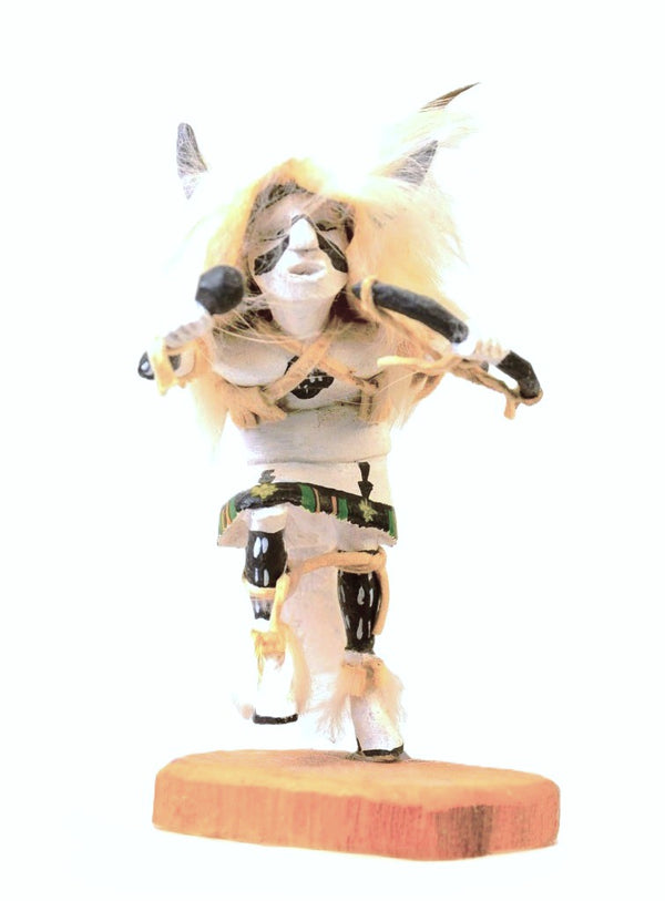 Hopi Kachina White Buffalo Dancer Doll By Rousseau Roy