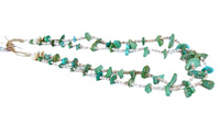 Navajo Two Strand Shell and Turquoise Tab Necklace