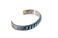 Zuni Sterling Silver and Turquoise Cuff Bracelet