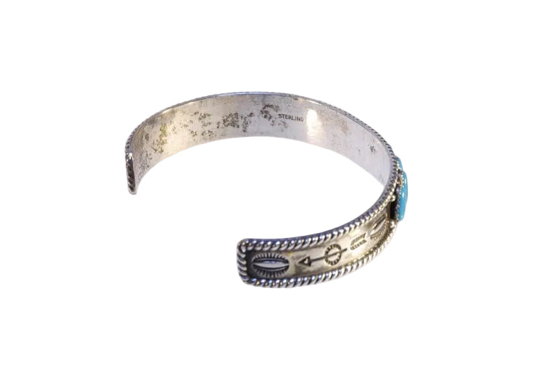 Zuni Sterling Silver and Turquoise Cuff Bracelet