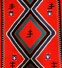 Navajo Pictorial Blanket with houses or Trains ; Early Germantown Blanket