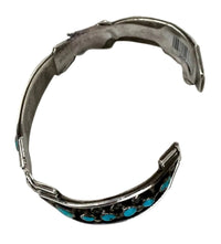 Zuni Petite Point and Tear Drop Turquoise and Sterling Silver Bracelet