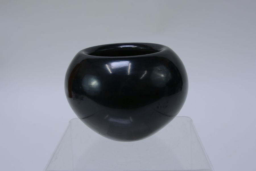 Santa Clara Painted Black pottery by Elaine Salazar 3 1/2" x 3"