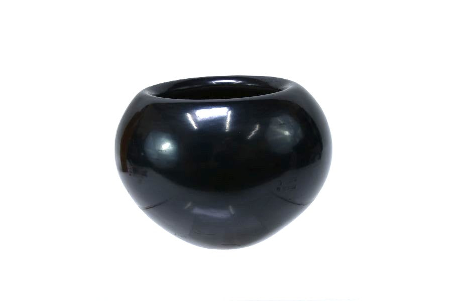 Santa Clara Painted Black pottery by Elaine Salazar 3 1/2" x 3"