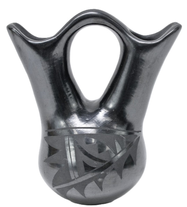 Santa Clara Pueblo Painted Black Wedding Jar Pottery