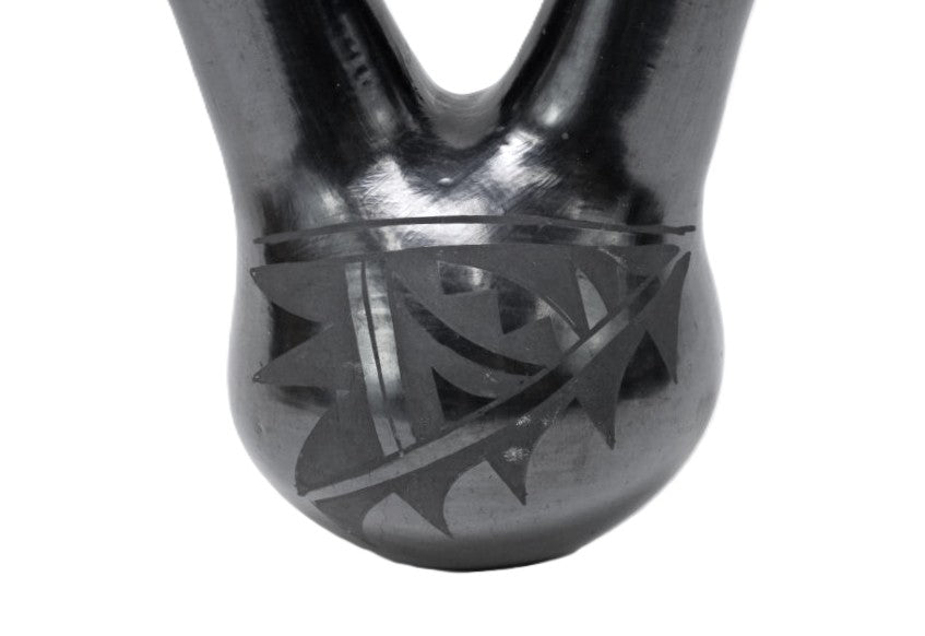 Santa Clara Pueblo Painted Black Wedding Jar Pottery