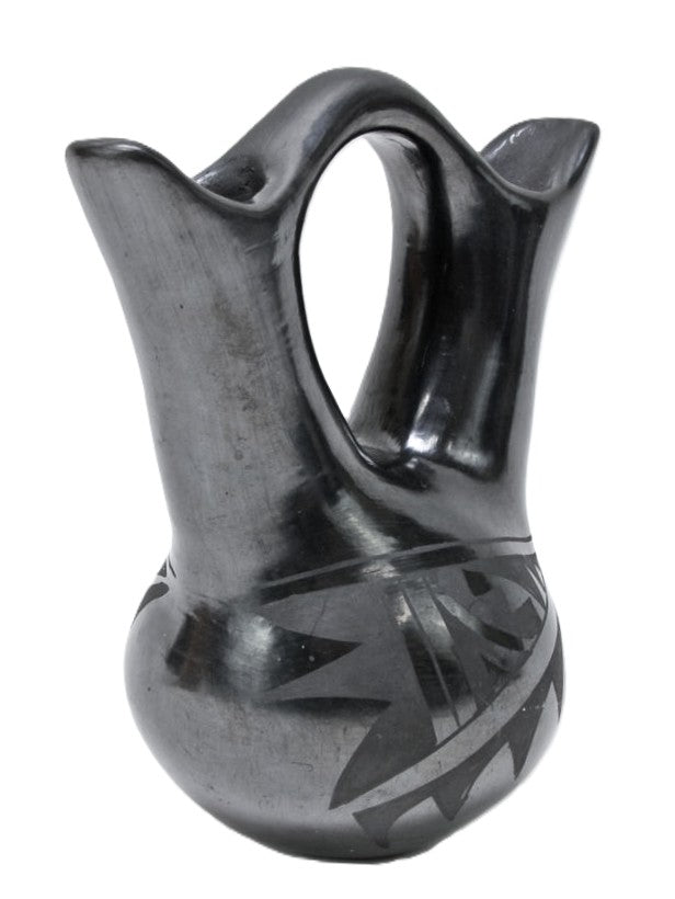 Santa Clara Pueblo Painted Black Wedding Jar Pottery