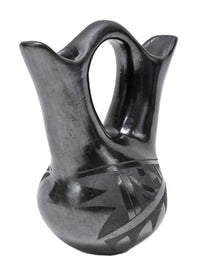 Santa Clara Pueblo Painted Black Wedding Jar Pottery
