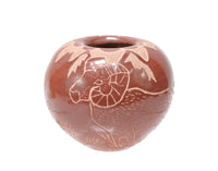 Jemez Pueblo Carved Red Pottery By V.W.