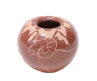Jemez Pueblo Carved Red Pottery By V.W.