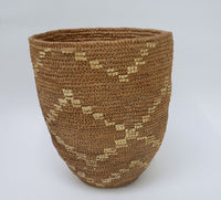 Large Salish Burden Basket with leather thong