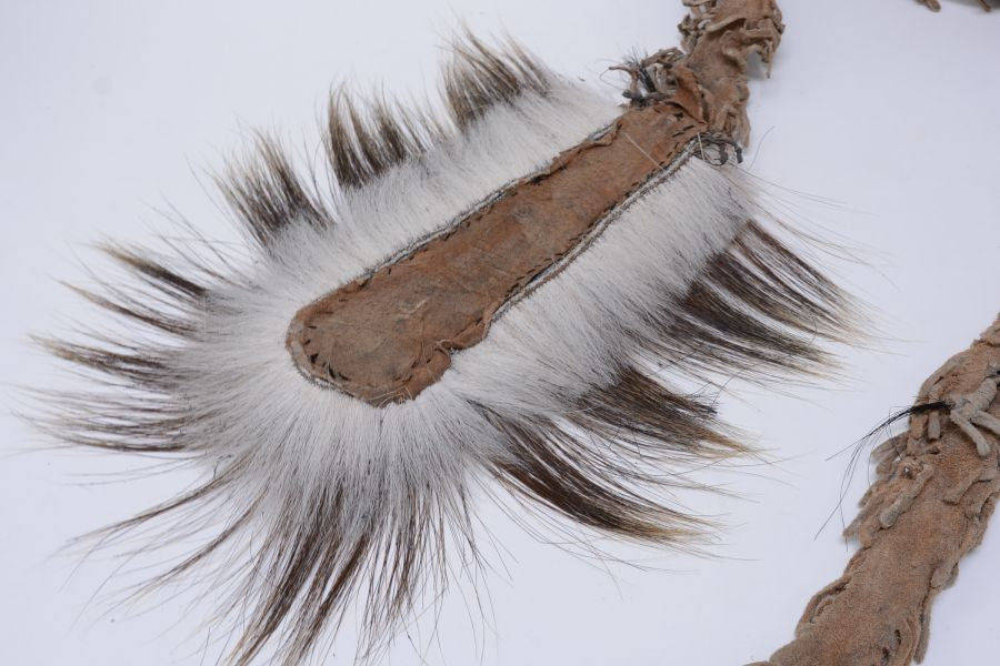 Woodland Cree ( Canadian ) head roach, Buffalo hide,  19th Century