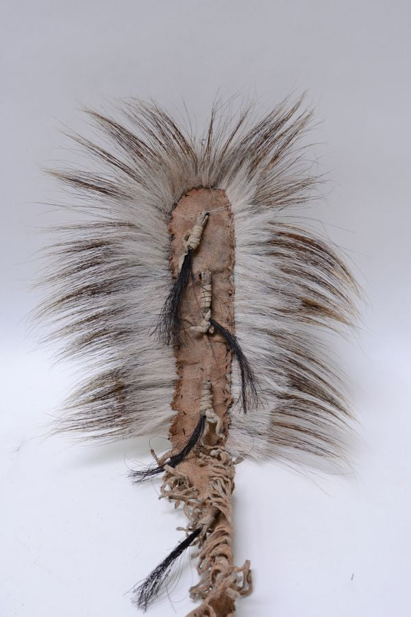 Woodland Cree ( Canadian ) head roach, Buffalo hide,  19th Century