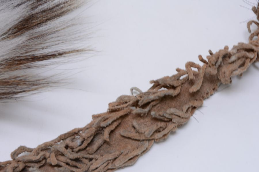 Woodland Cree ( Canadian ) head roach, Buffalo hide,  19th Century