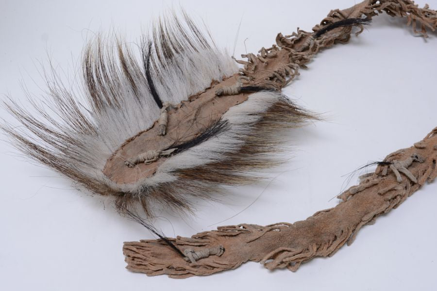 Woodland Cree ( Canadian ) head roach, Buffalo hide,  19th Century