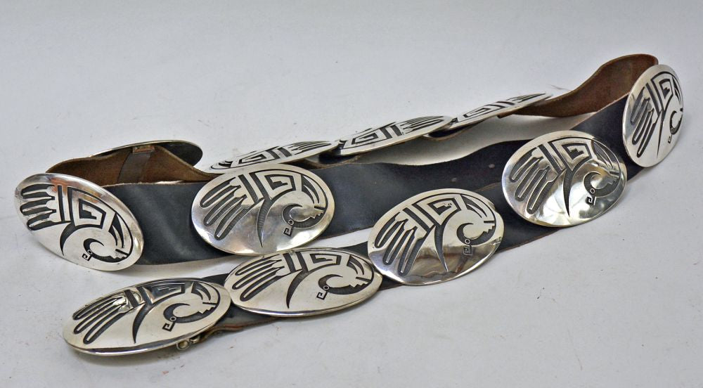 Hopi Concho Belt Flying Parrot by Virgil Thomas (1948-1986)