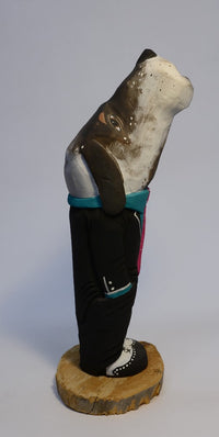 Navajo Large Howling Dog Folk Art Doll By Harrison Juan