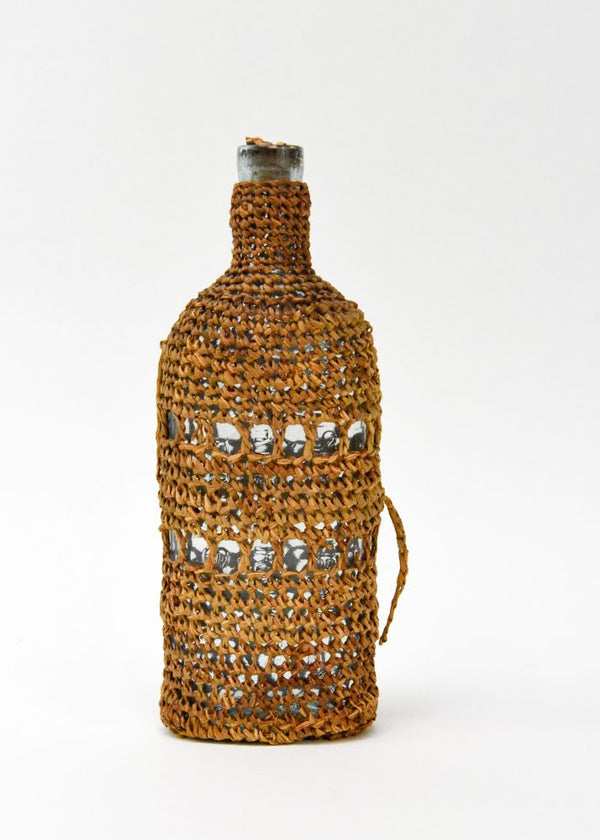 Antique Olympic Peninsula Basket covered bottle, Quinault / Makah