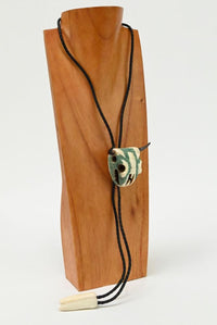 Handsome Bone Buffalo Skull Bolo with Turquoise
