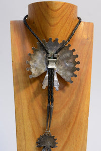 Large Vintage Zuni Sun Face Bolo Tie