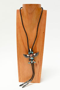 Zuni Pueblo Bolo Pin Necklace By Leo Pablano