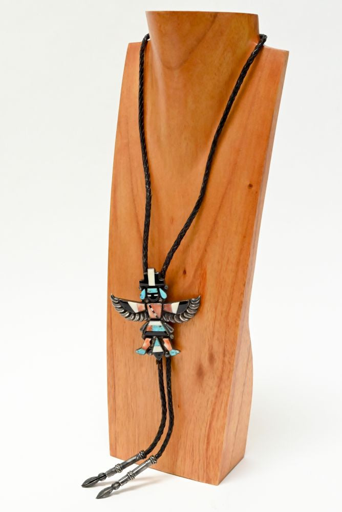 Zuni Pueblo Bolo Pin Necklace By Leo Pablano
