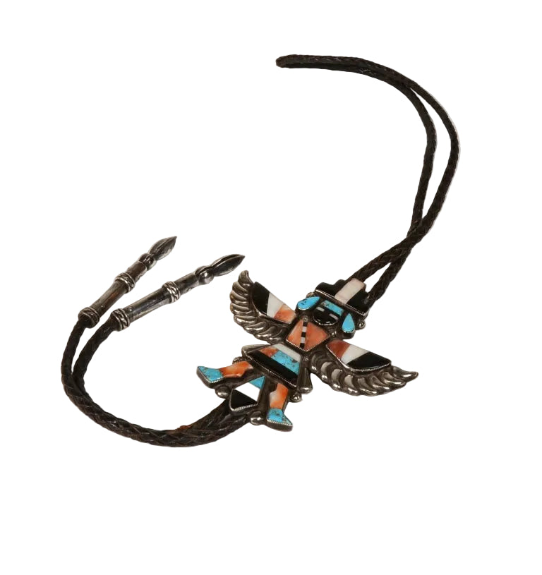 Zuni Pueblo Bolo Pin Necklace By Leo Pablano