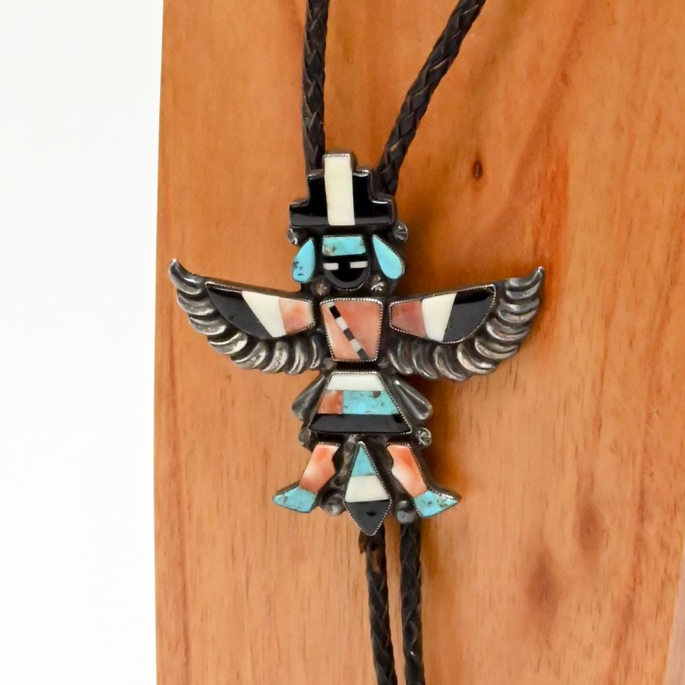 Zuni Pueblo Bolo Pin Necklace By Leo Pablano