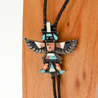 Zuni Pueblo Bolo Pin Necklace By Leo Pablano
