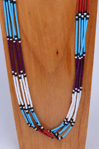 Navajo or Santo Domingo Beaded 5 Strand Multi-Colored Necklace