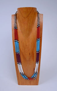 Navajo or Santo Domingo Beaded 5 Strand Multi-Colored Necklace