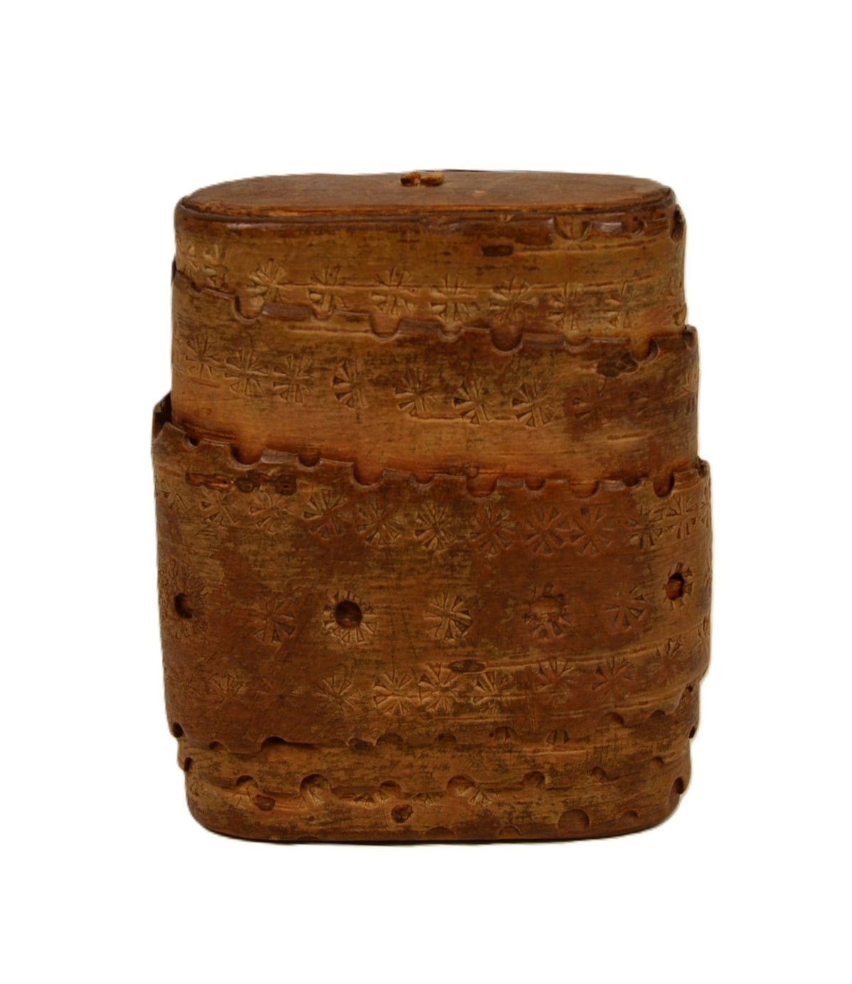Norway or Lapland Wood and Birch bark container